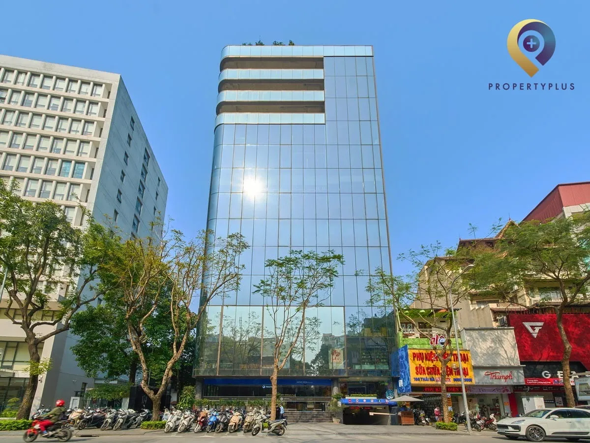Full view of TTG-Tower office building on Thai Ha street
